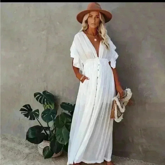 Vintage Bohemian Long Beach Dress - Picture 2 of 16